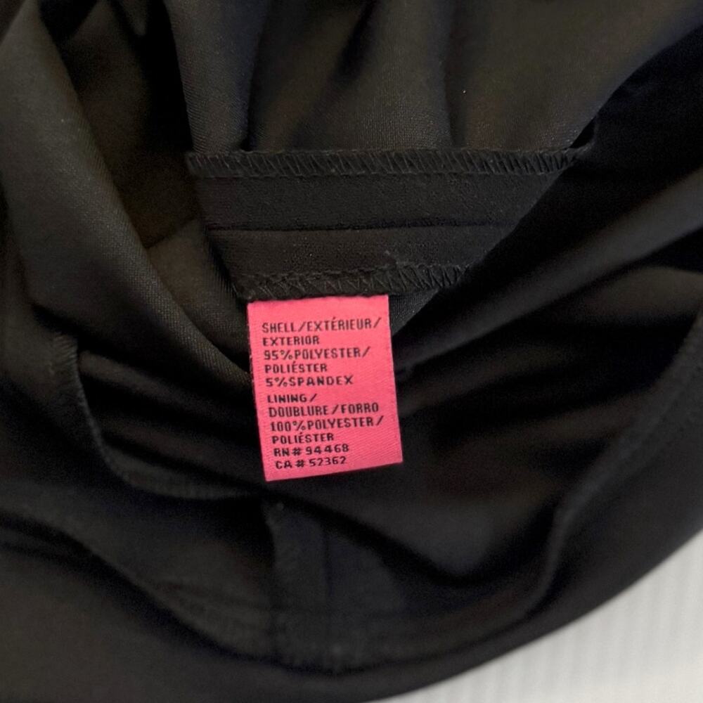 Betsey Johnson Black Scuba Crepe V-Neck Flounce Hem Midi Dress 6 Event Occasion - Picture 7 of 16
